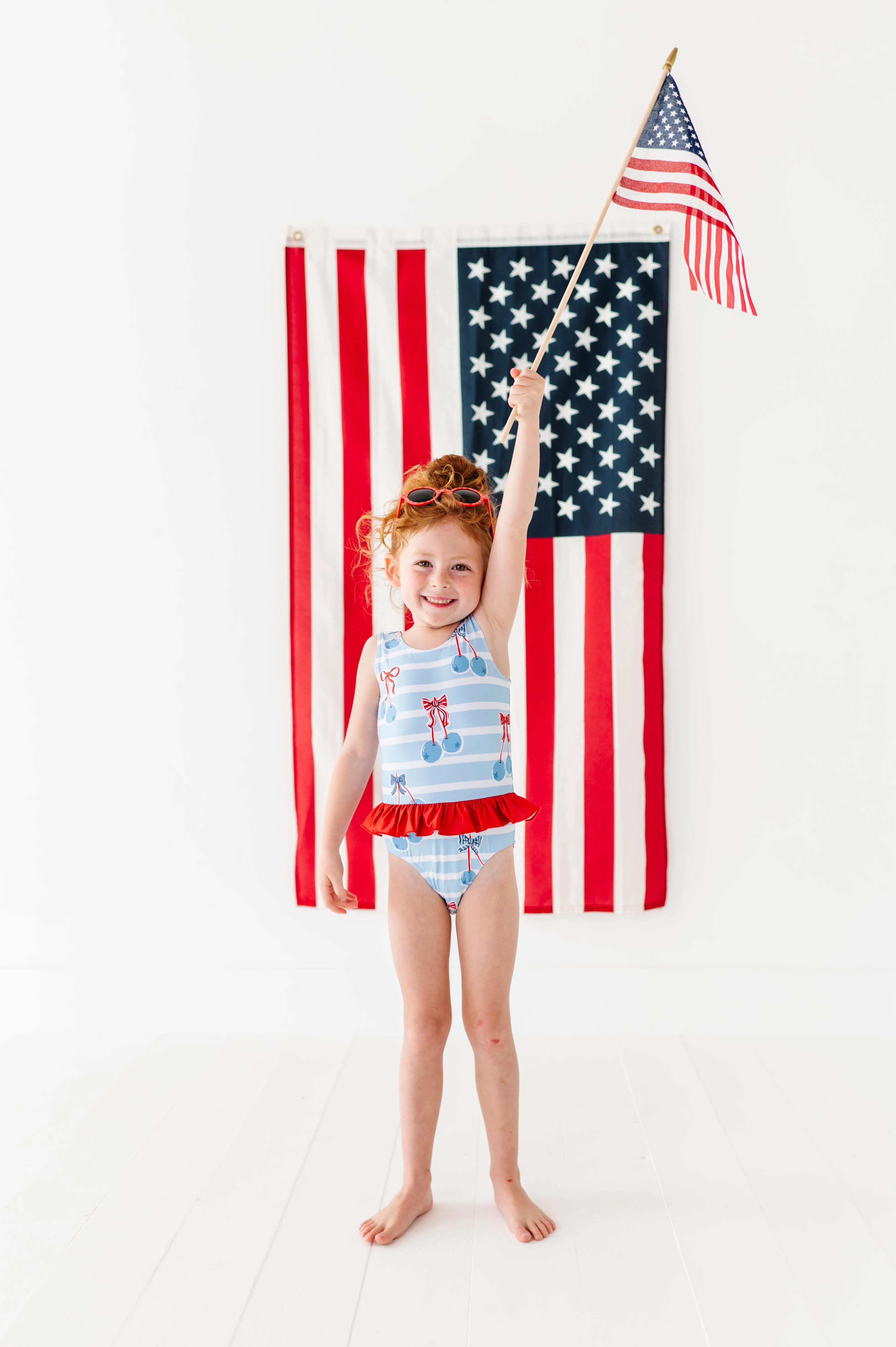 Blue-Cherries | SKIRTED ONE-PIECE