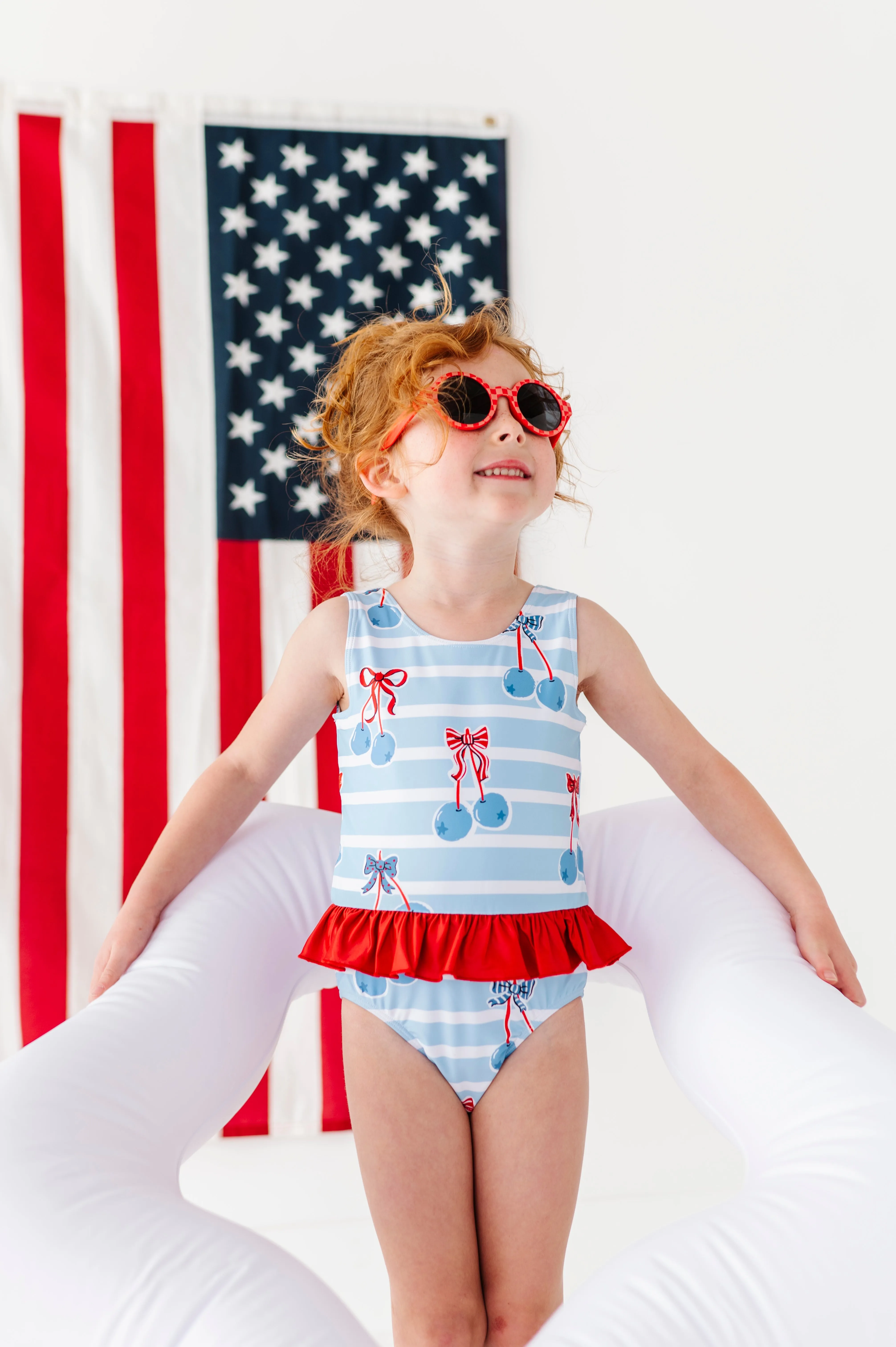 Blue-Cherries | SKIRTED ONE-PIECE