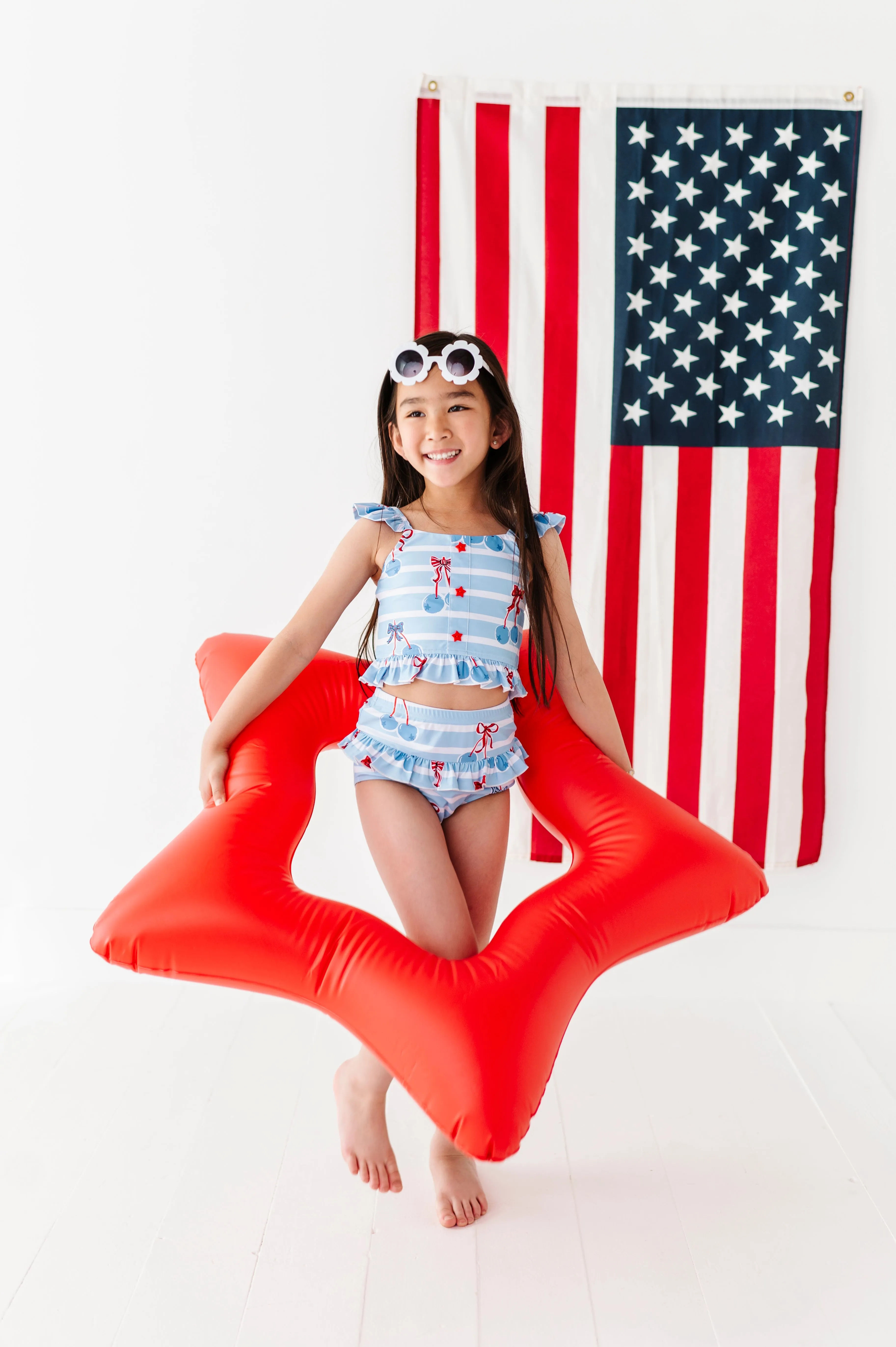 Blue-Cherries | Star Button TWO-PIECE
