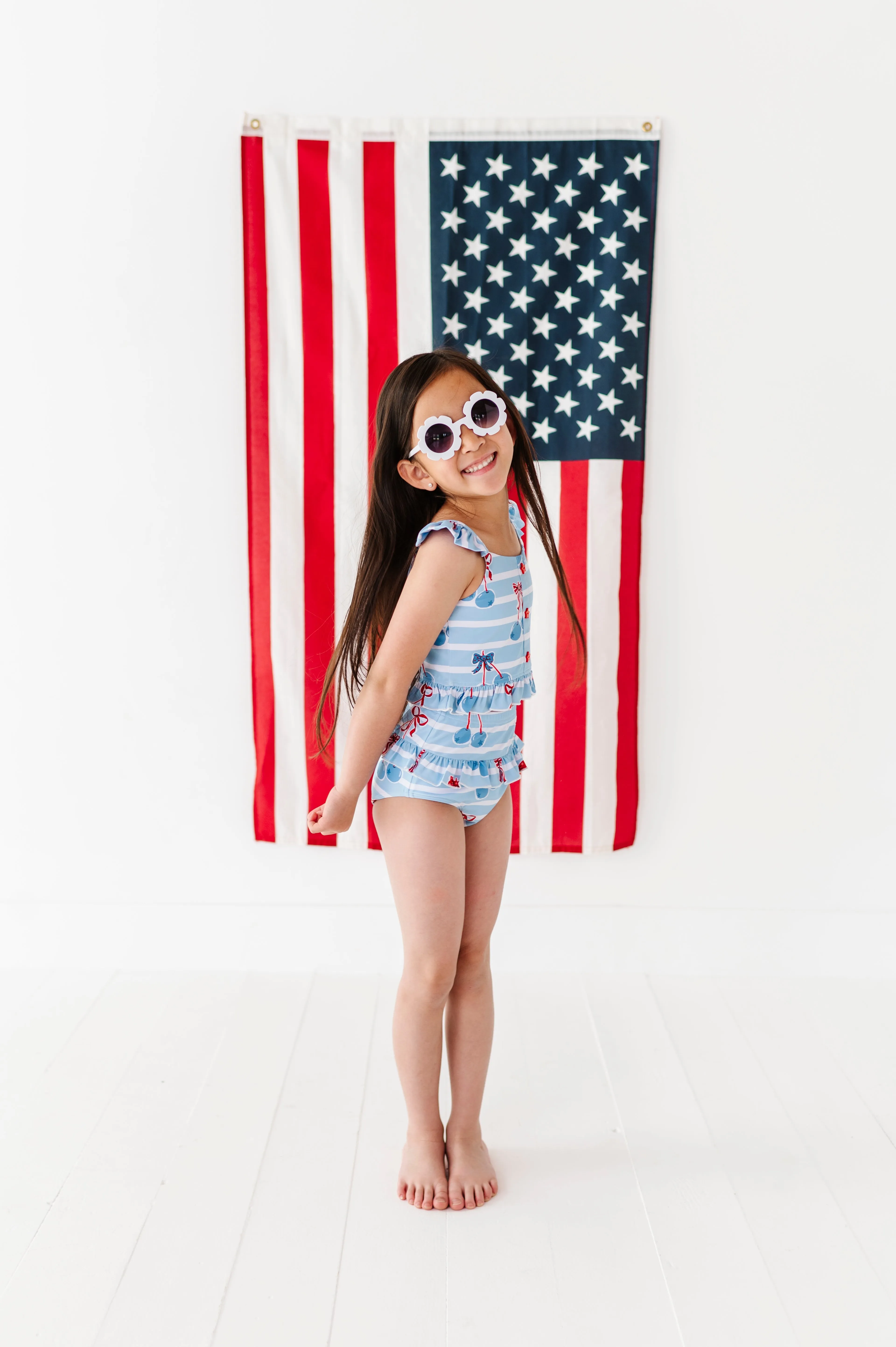 Blue-Cherries | Star Button TWO-PIECE