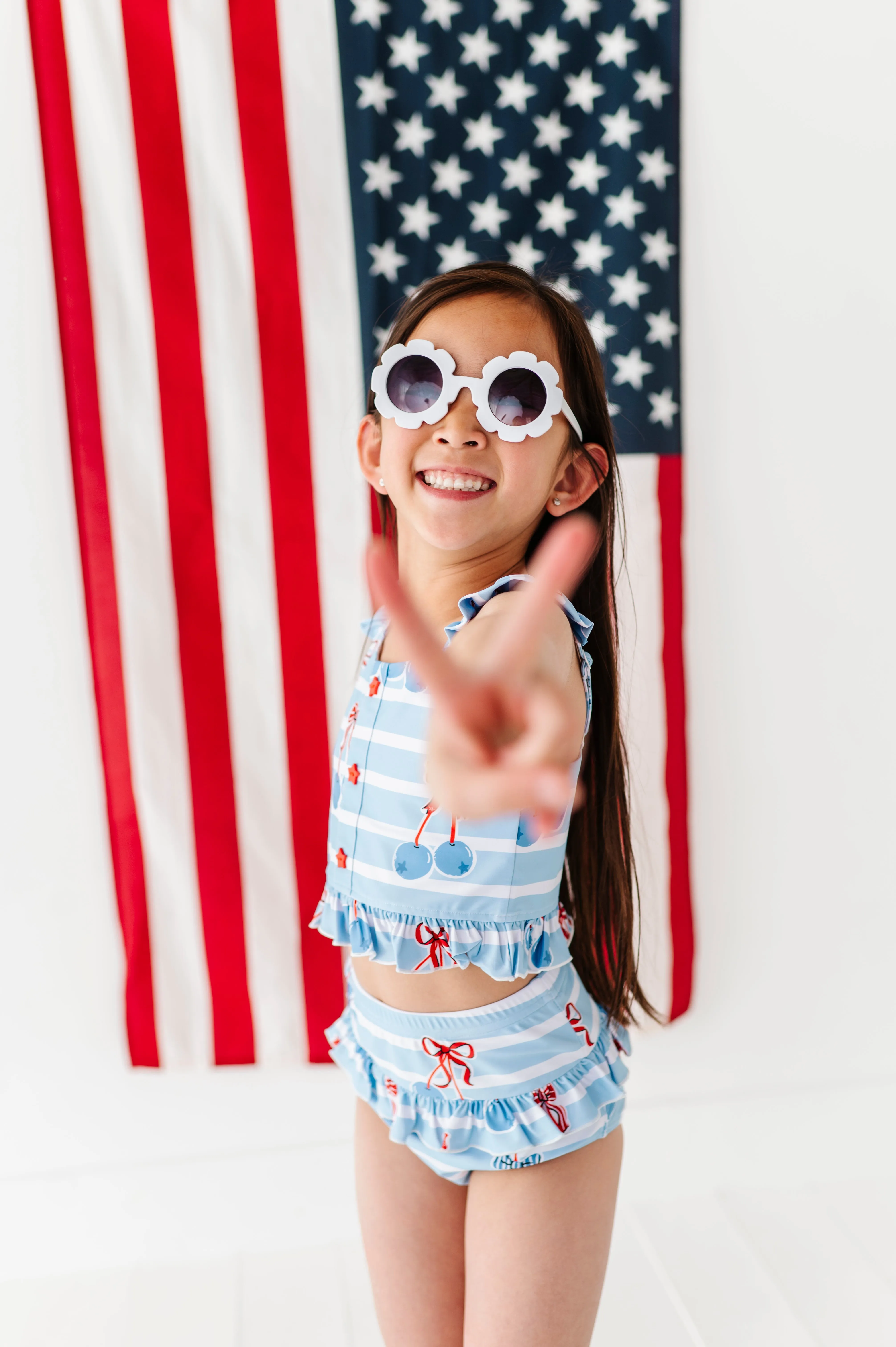 Blue-Cherries | Star Button TWO-PIECE