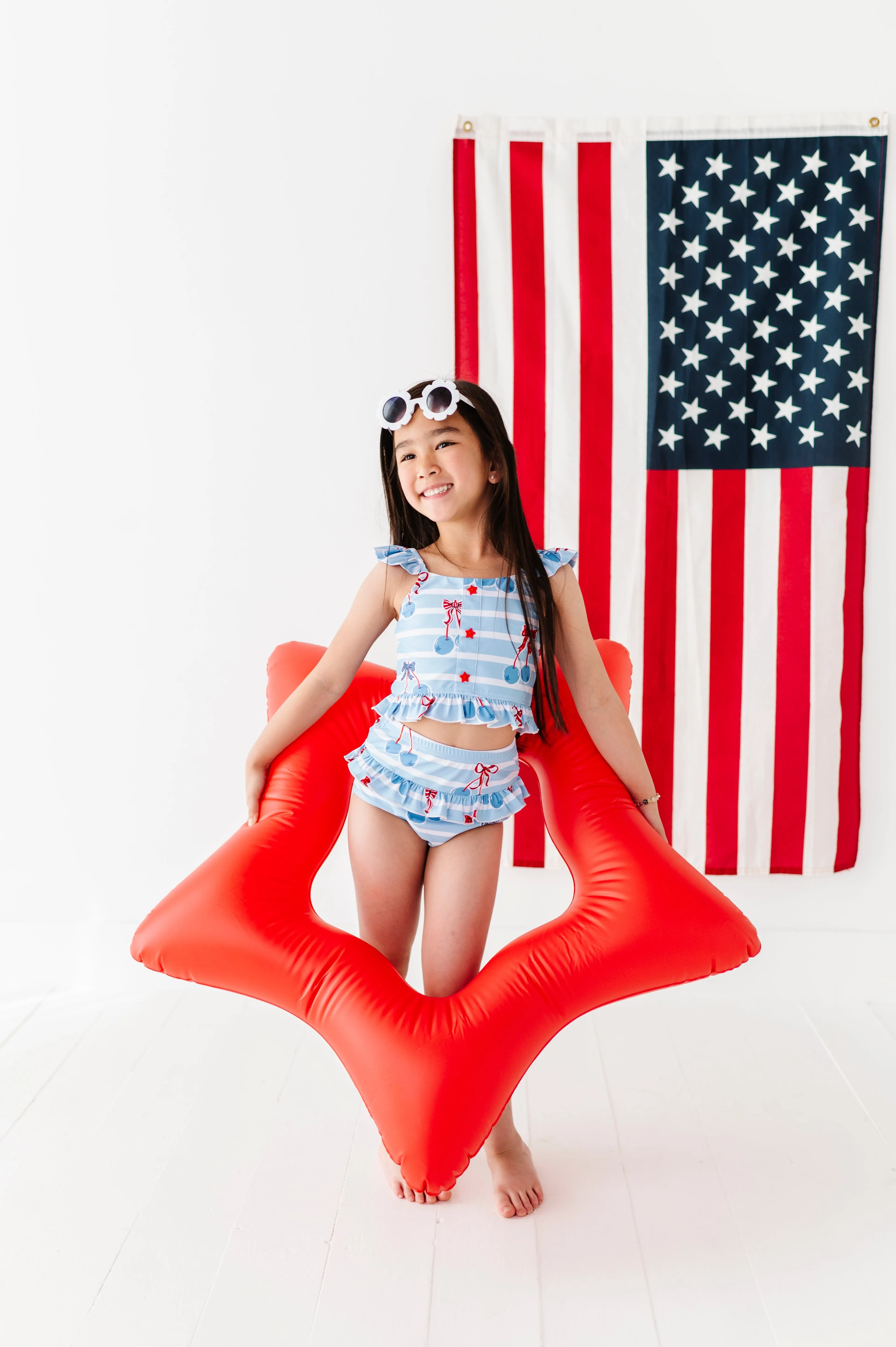 Blue-Cherries | Star Button TWO-PIECE