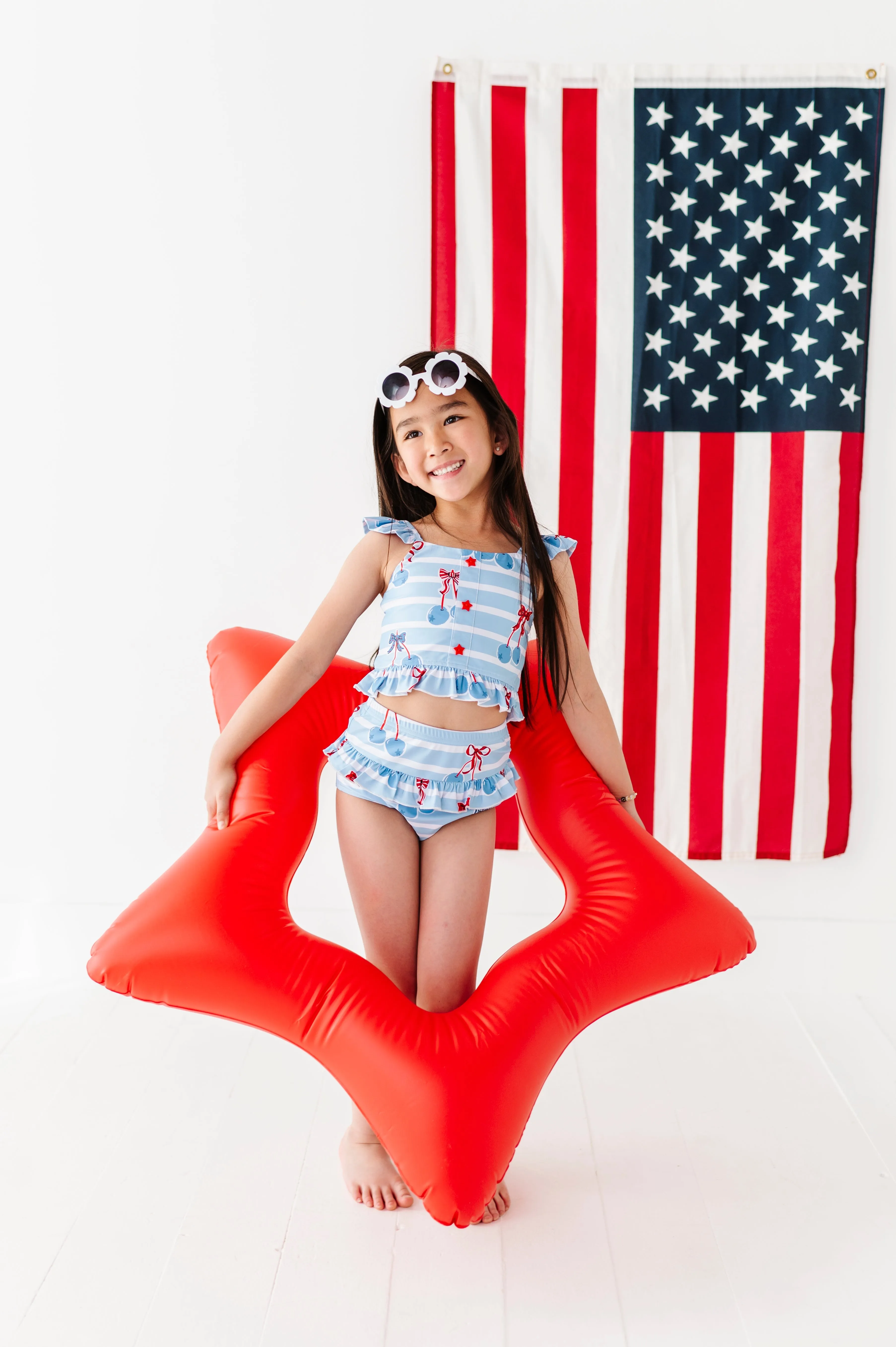 Blue-Cherries | Star Button TWO-PIECE