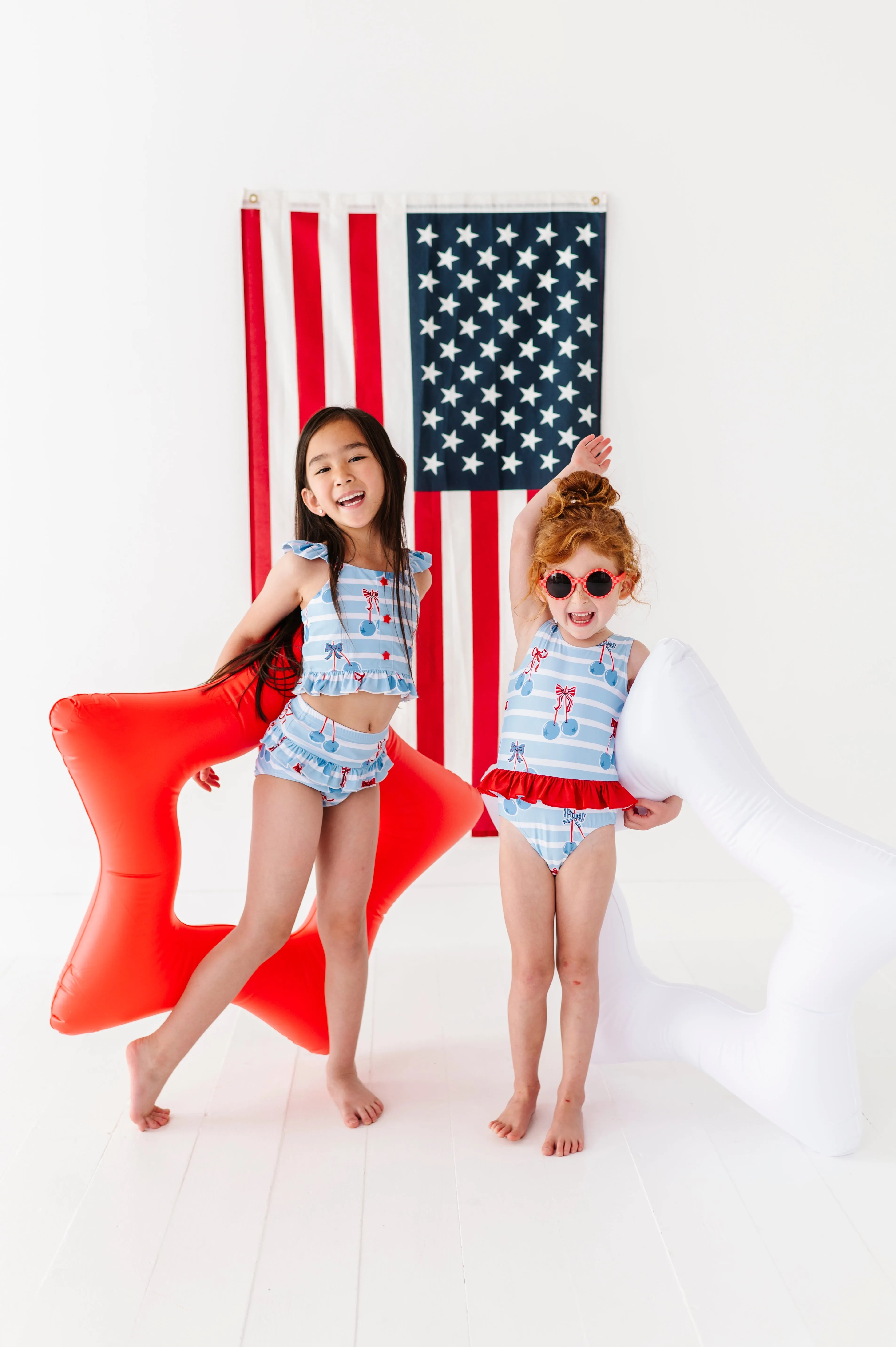 Blue-Cherries | Star Button TWO-PIECE