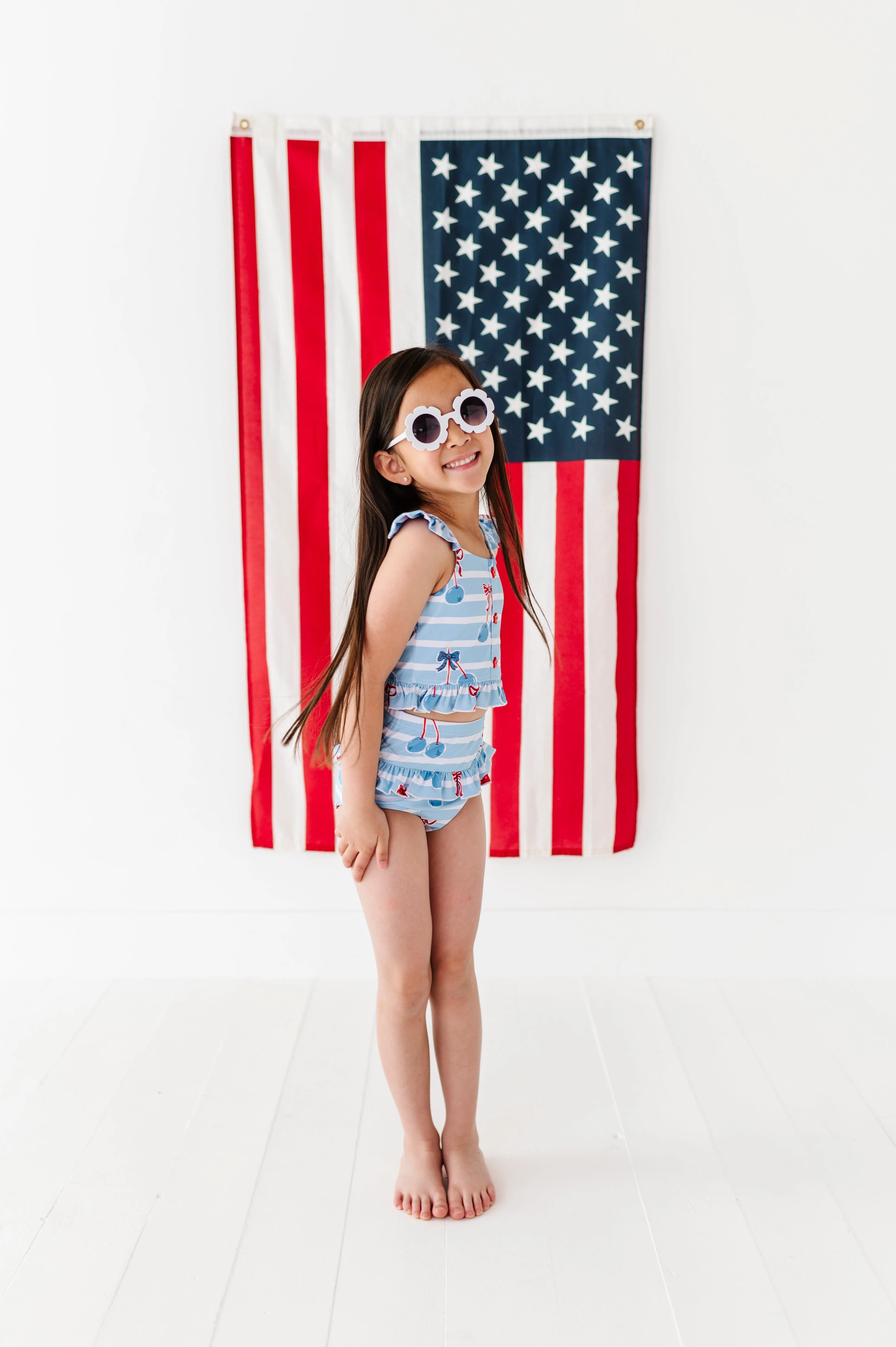Blue-Cherries | Star Button TWO-PIECE