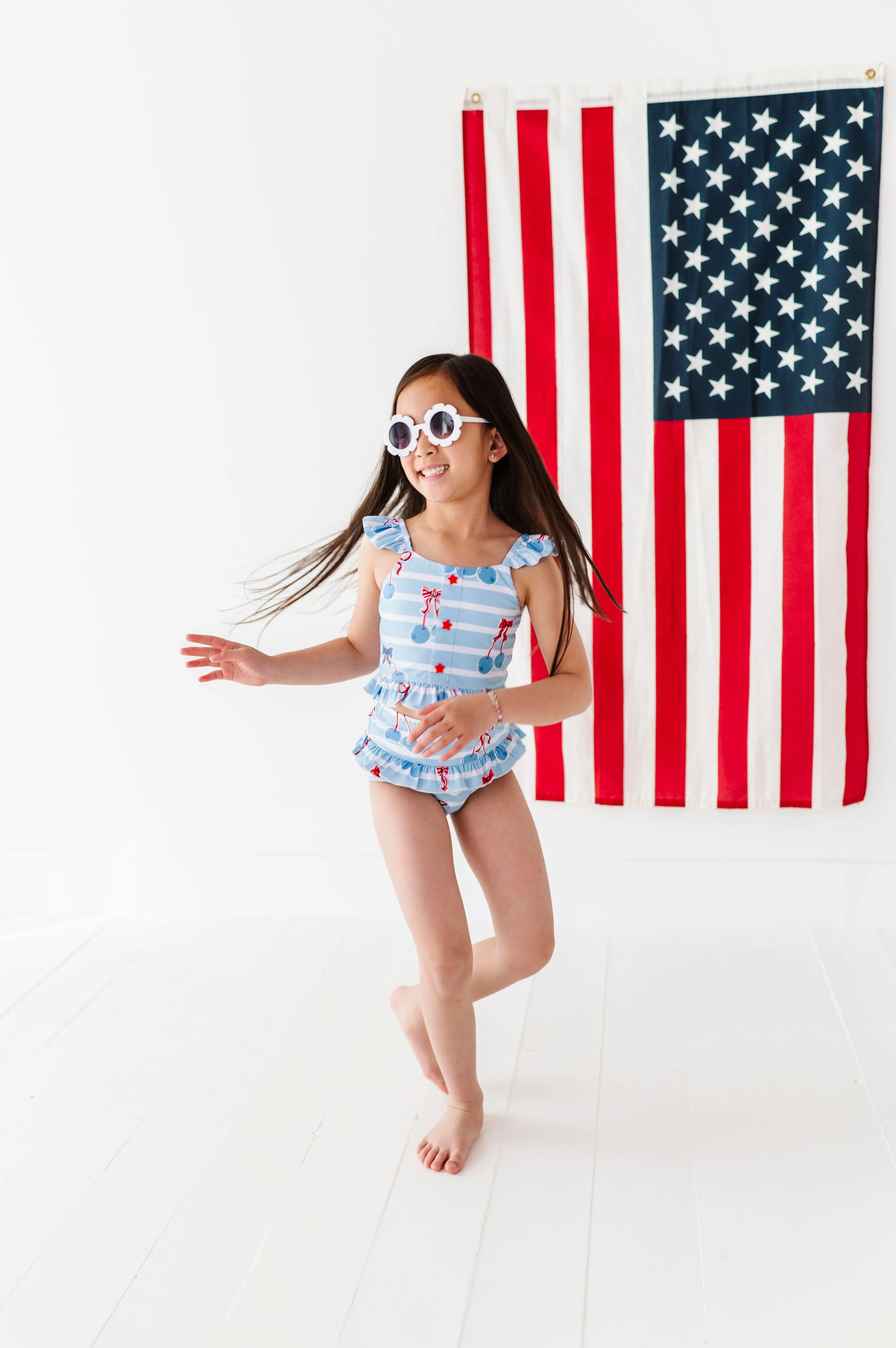 Blue-Cherries | Star Button TWO-PIECE