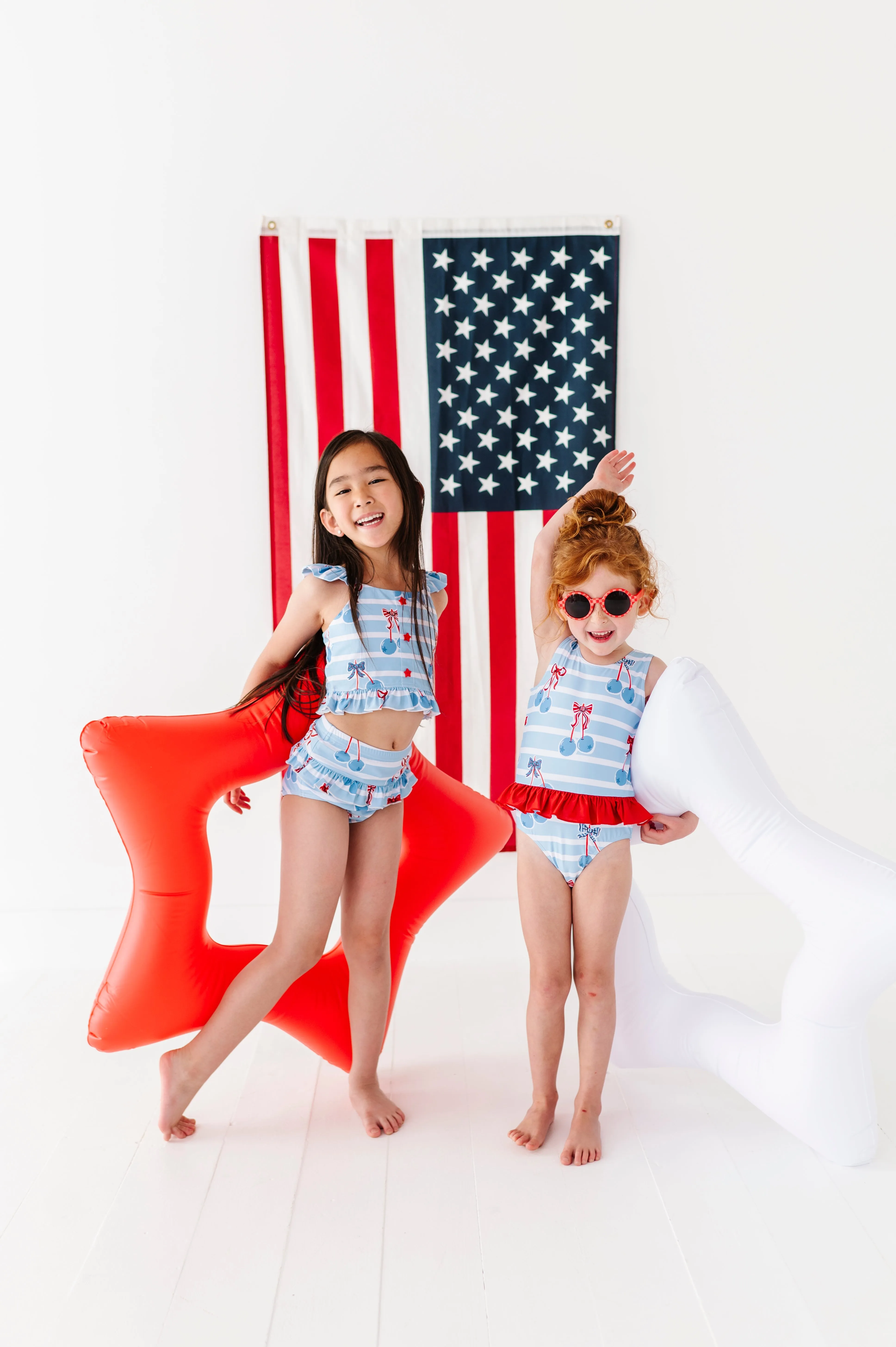 Blue-Cherries | Star Button TWO-PIECE