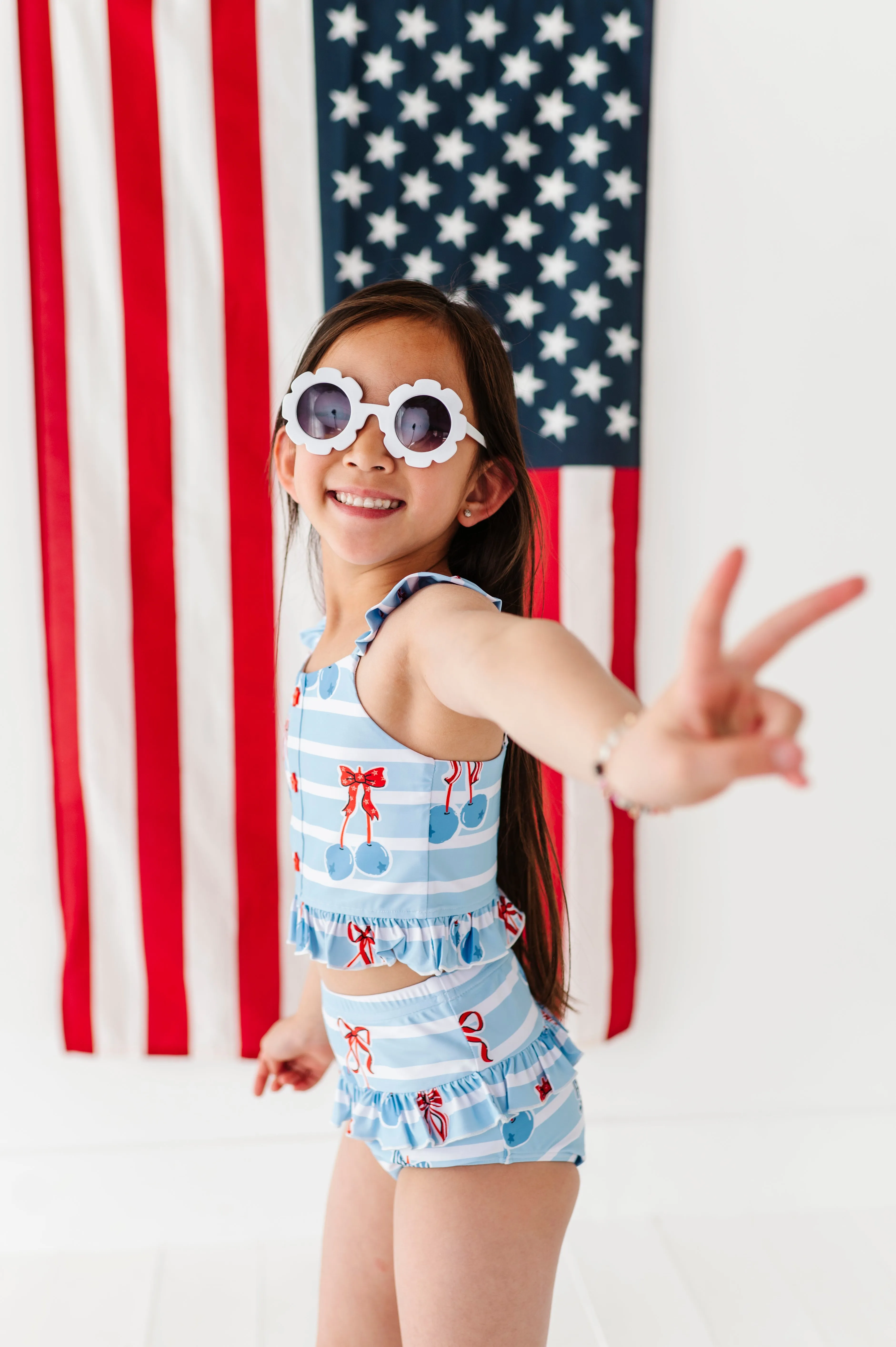 Blue-Cherries | Star Button TWO-PIECE