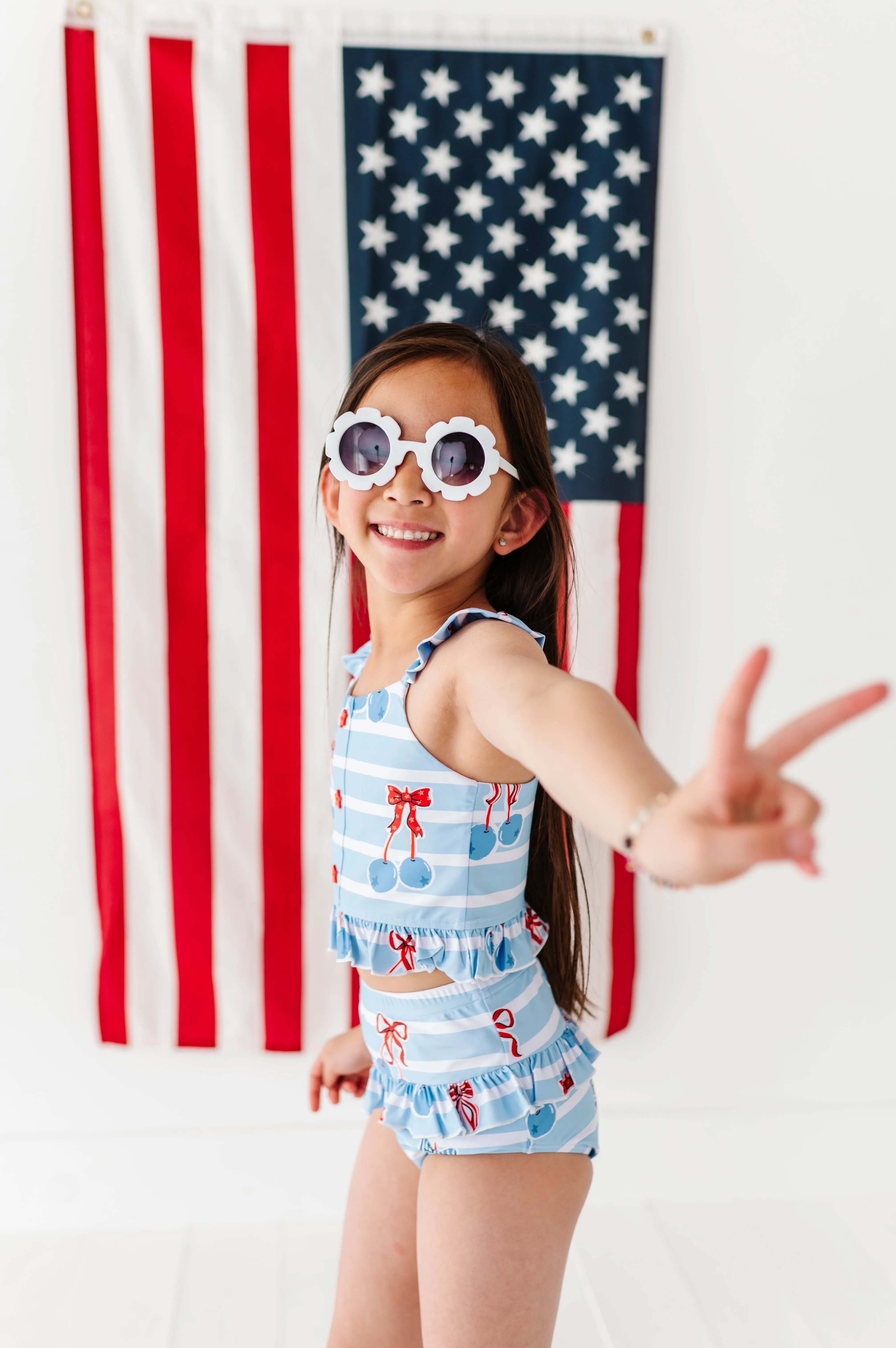 Blue-Cherries | Star Button TWO-PIECE