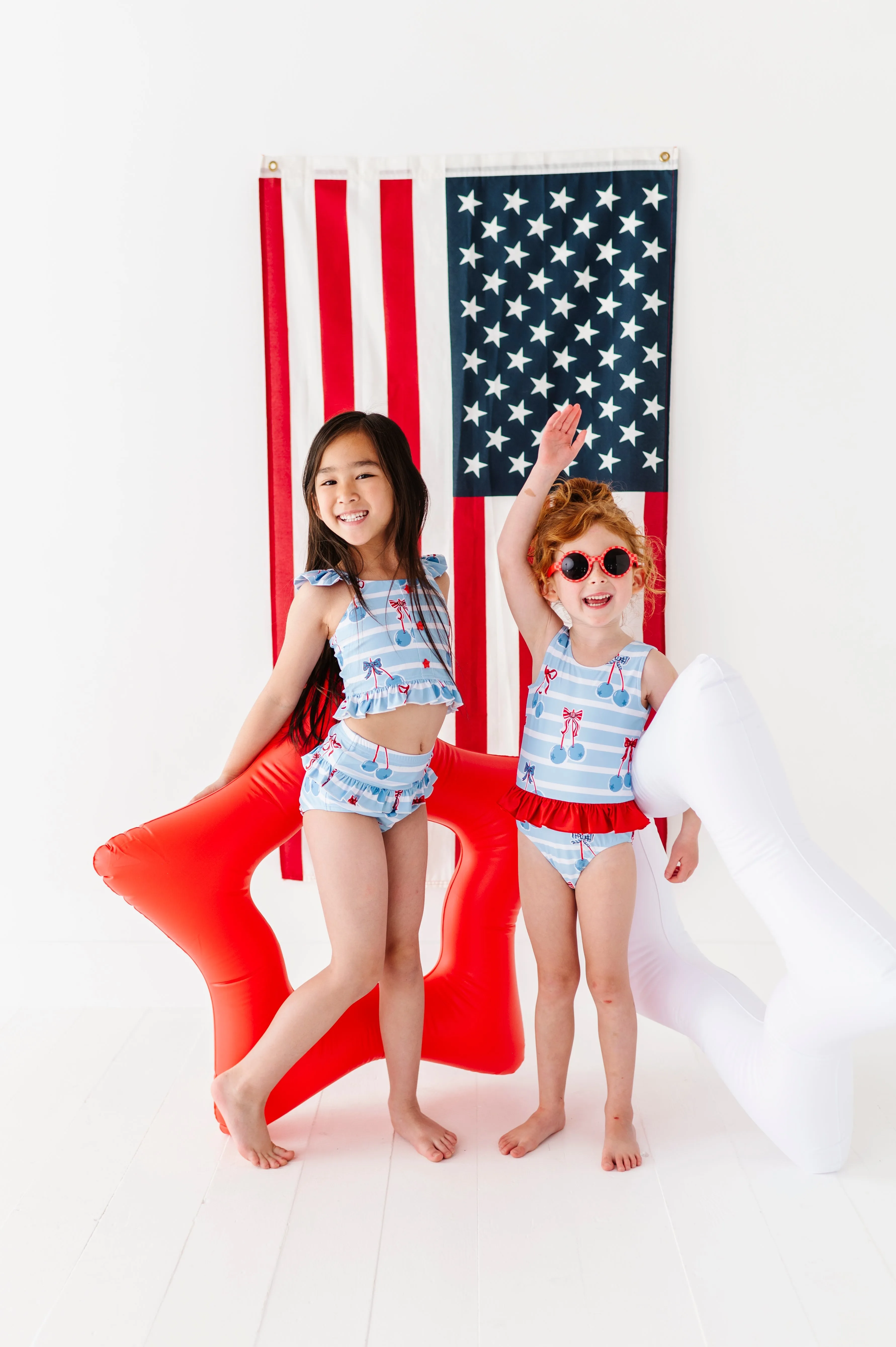 Blue-Cherries | Star Button TWO-PIECE