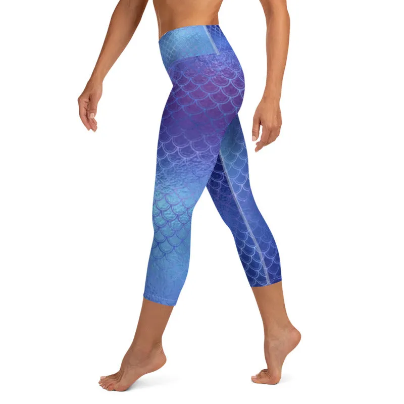 Blue Mermaid leggings, Capris and Shorts