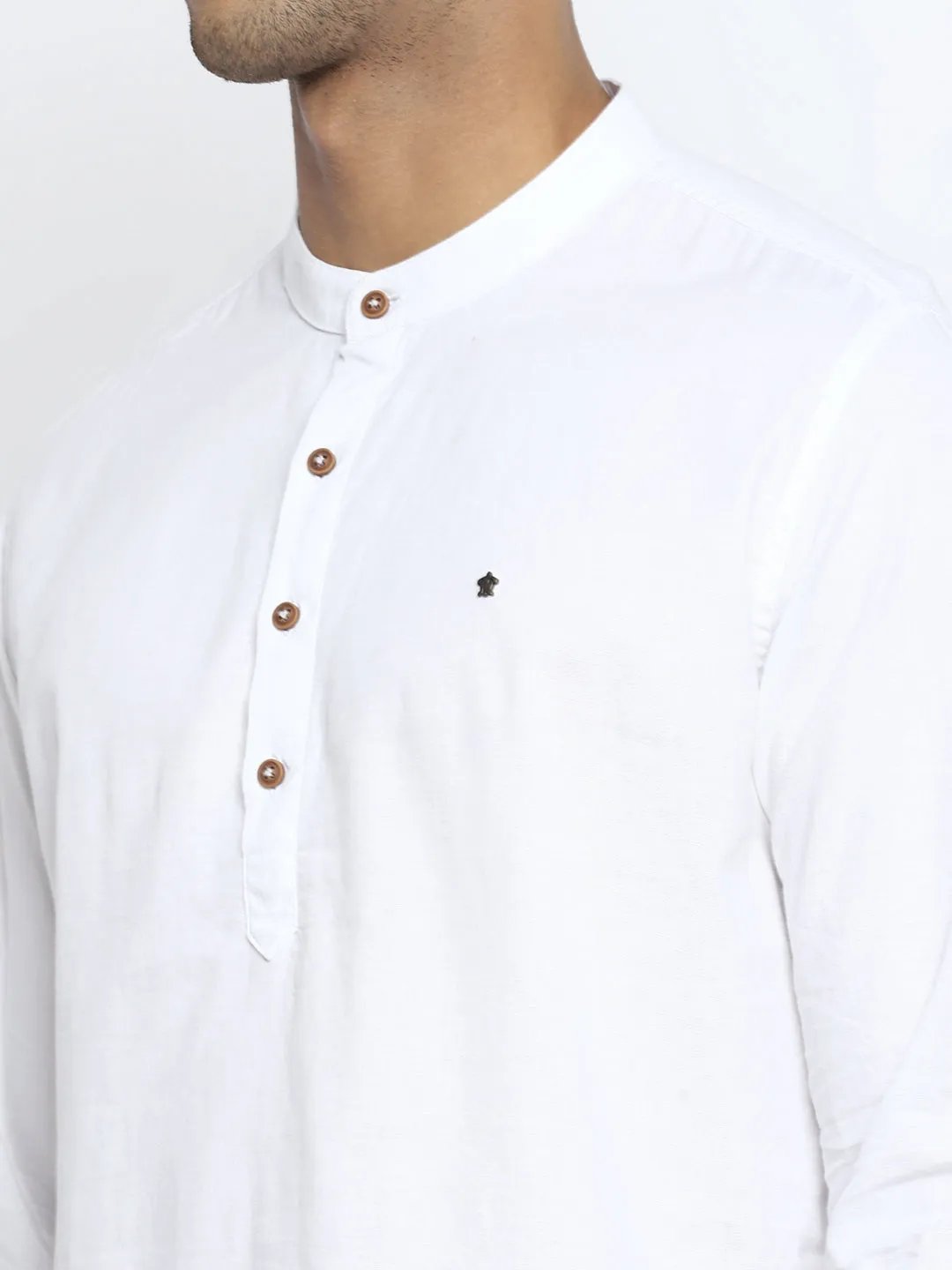 Cotton Linen White Solid Slim Fit Casual Shirt