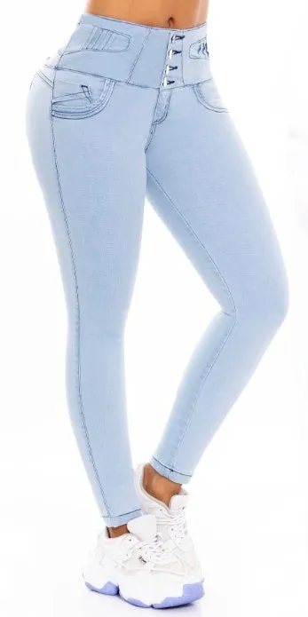 Cristal Push Up Jeans - High Waisted - Light Blue