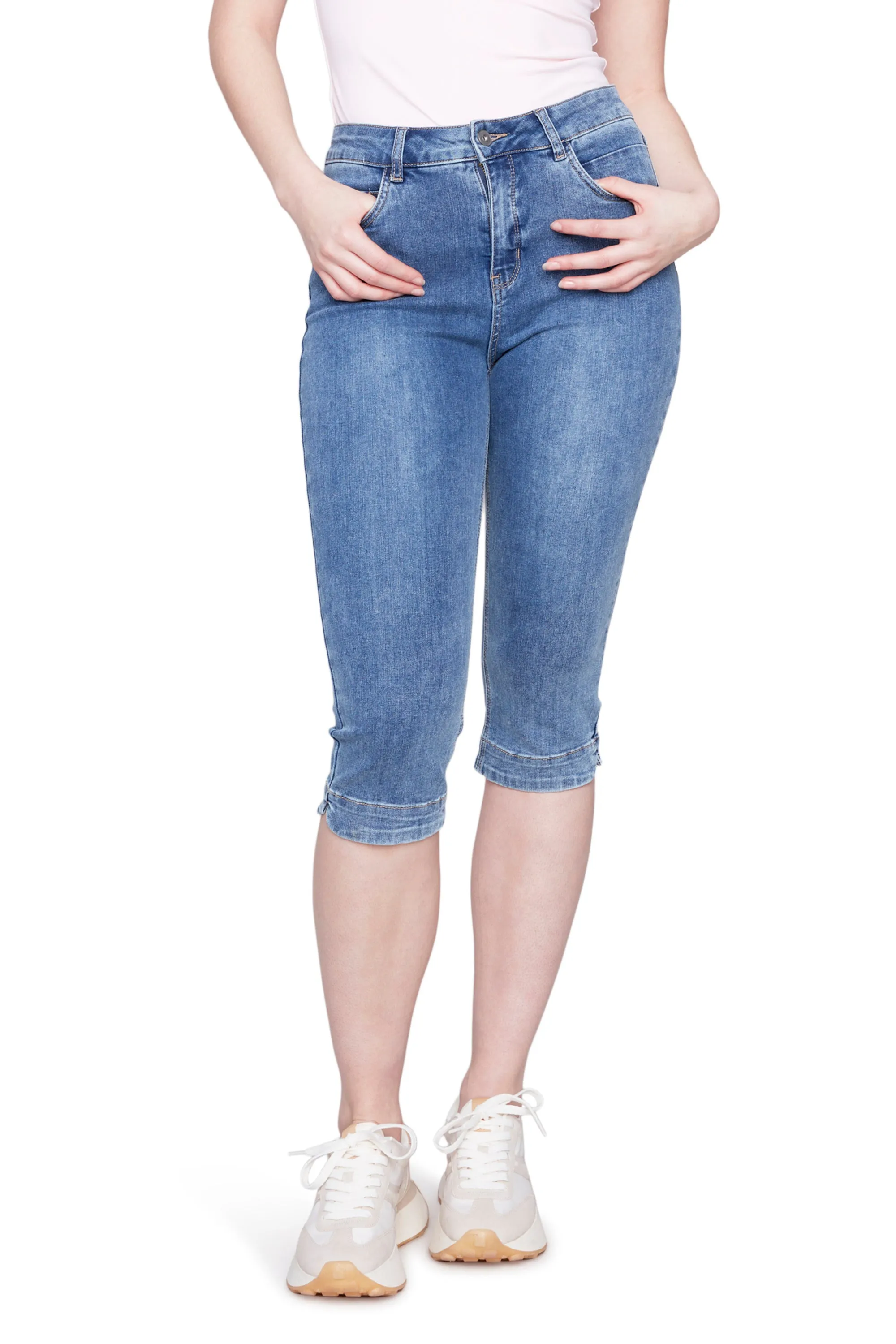 Denim Knee High Capri