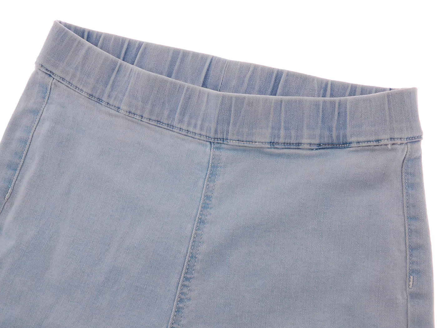 Elastic Waist Flared Denim Pants