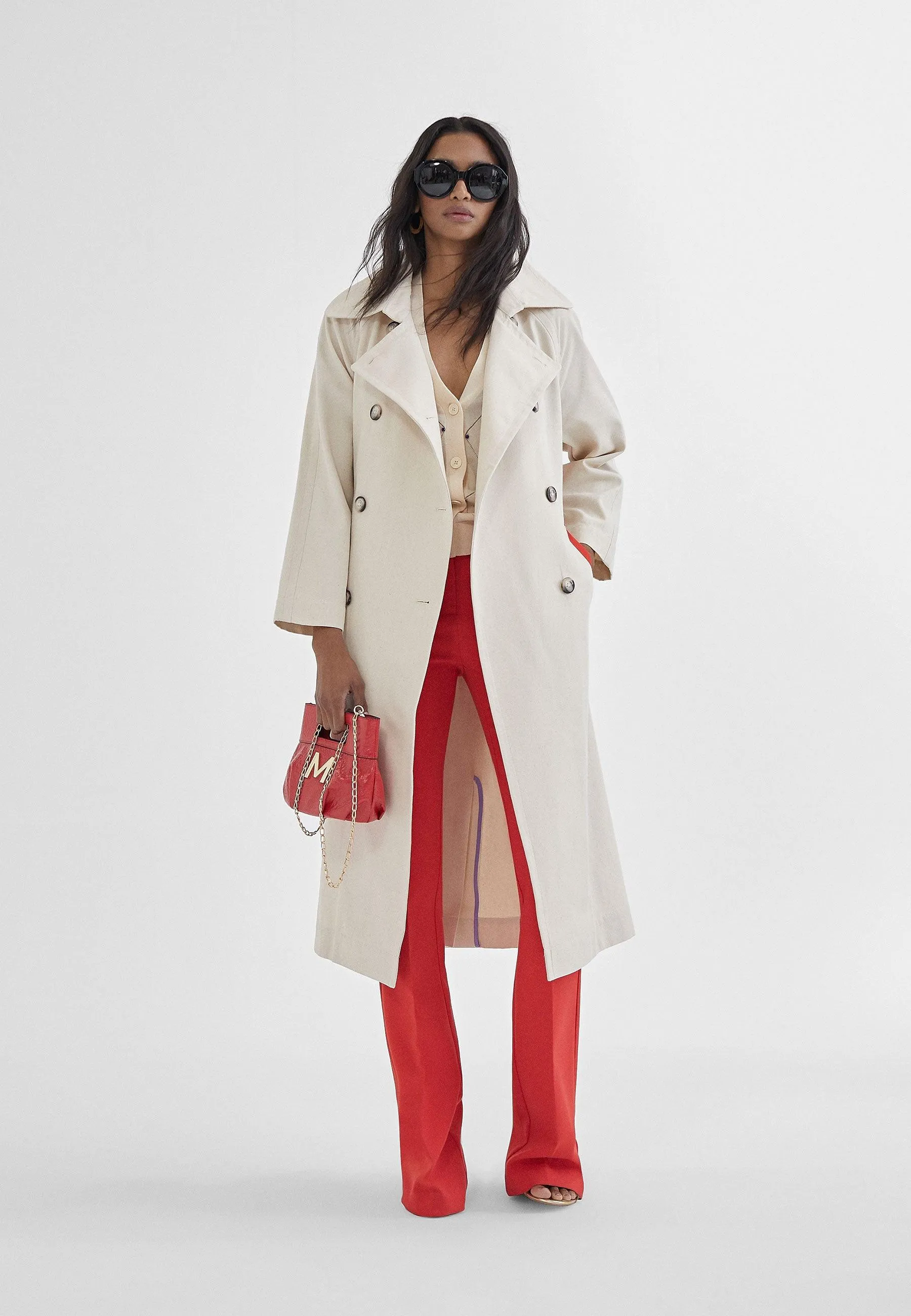 Fitted flared trousers