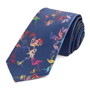 Funky Flamingo Slim Necktie, 2.5" Width