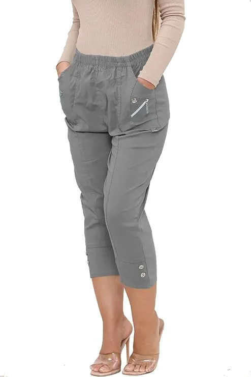 Grey Women's Capri Trousers