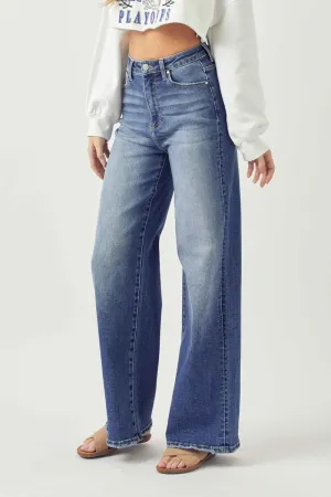 High Rise Wide Dark Jean