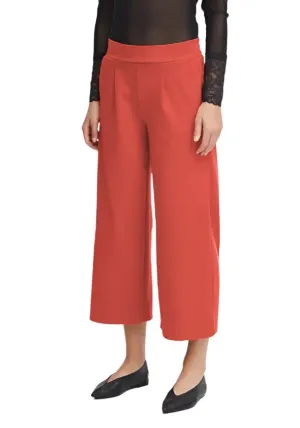 Ichi Womens Kate Sus Wide Pant Cranberry