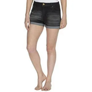Ladies Washed Stretch Denim Beach Shorts