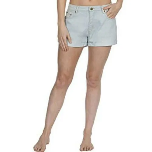 Ladies Washed Stretch Denim Beach Shorts