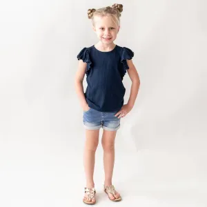 Light Wash Denim Girls' Stretch Shorts