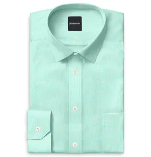 Long Sleeve Linen Shirt in Light Turquoise
