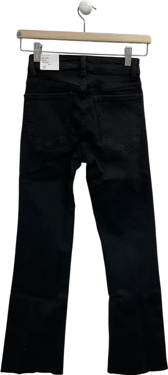MANGO Black Sienna Mid Rise Flared Jeans UK 4