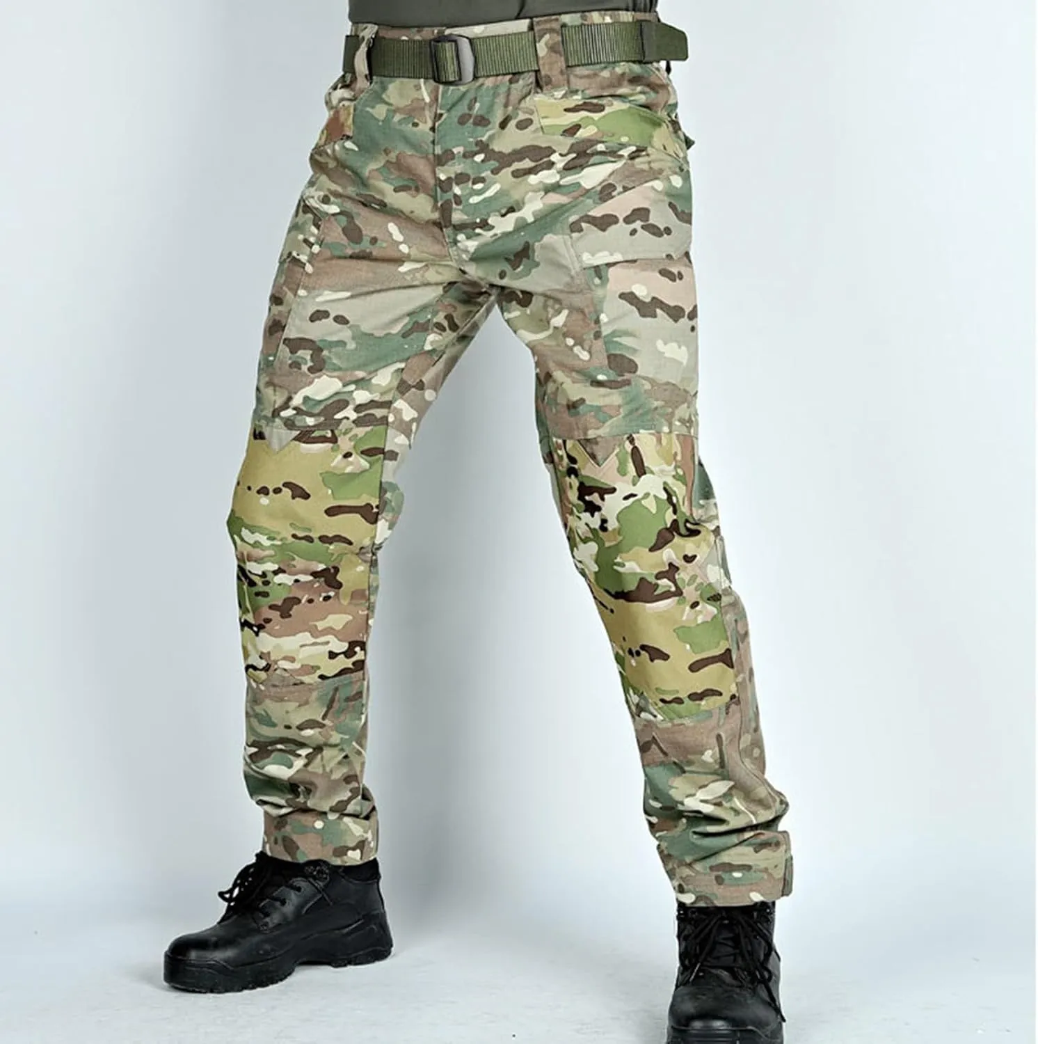 Men's Cargo Pants with Double-Layered Knees Heavy Duty Work Pants Water Resistant Relaxed Fit Hiking Pants