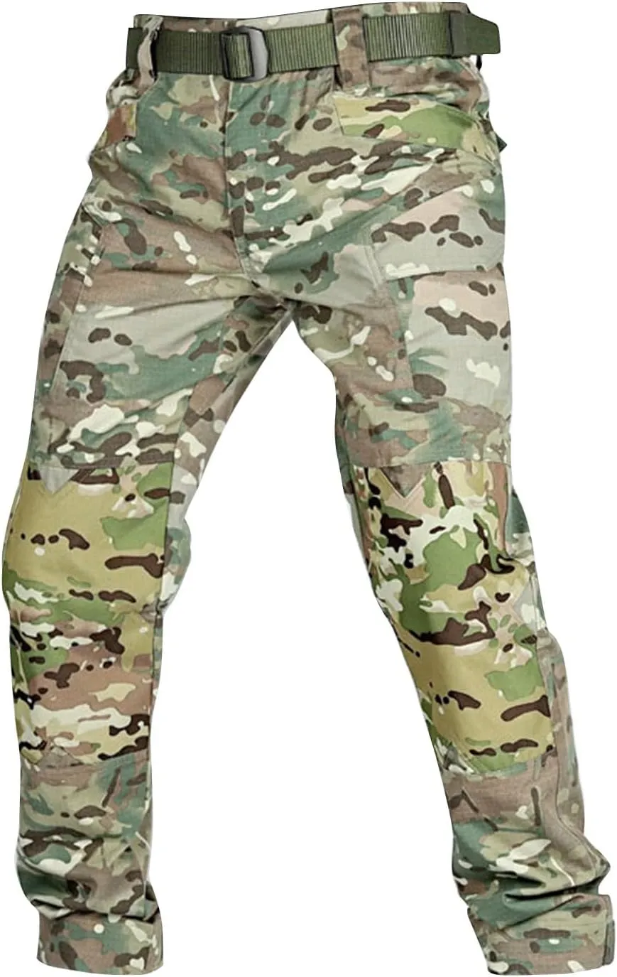 Men's Cargo Pants with Double-Layered Knees Heavy Duty Work Pants Water Resistant Relaxed Fit Hiking Pants