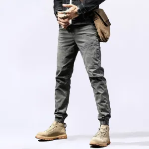 Military Tactical Cargo Pants Men Fashion Korean Streetwear Casual Stretch Cotton Slim Trousers