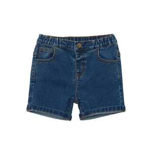 Milky Stone Wash Denim Short - Mid Wash Denim