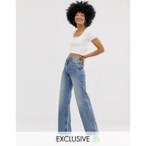 Monki Blue Wide Leg Jeans