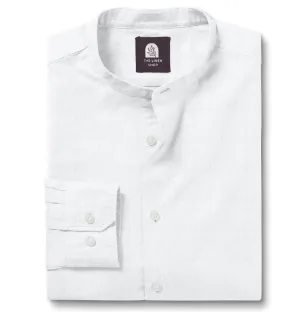 Pure Linen - Band Collar - White
