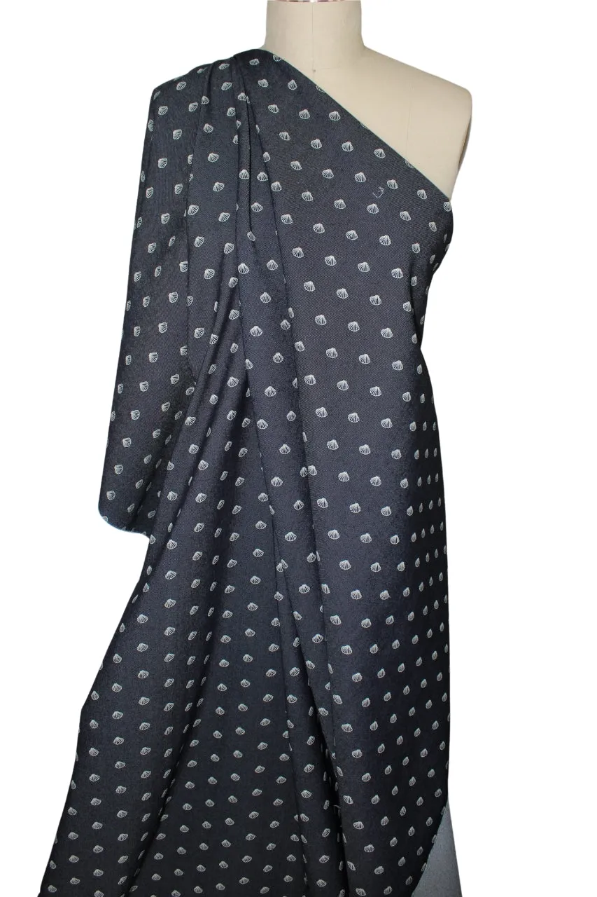 Scallop Shoals Printed Stretch Denim - Indigo/White