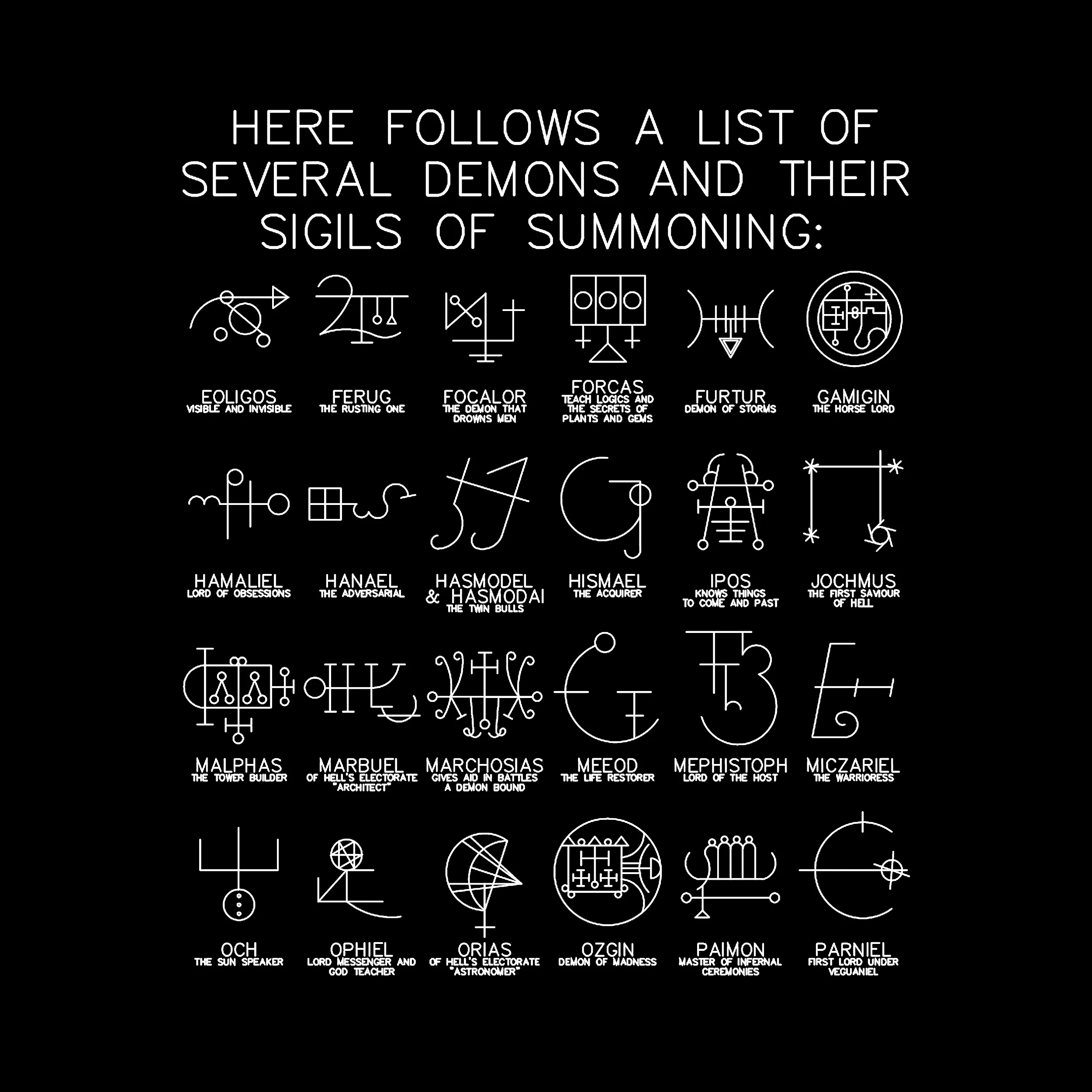 Several Demons And Their Sigils Slim Fit Tee