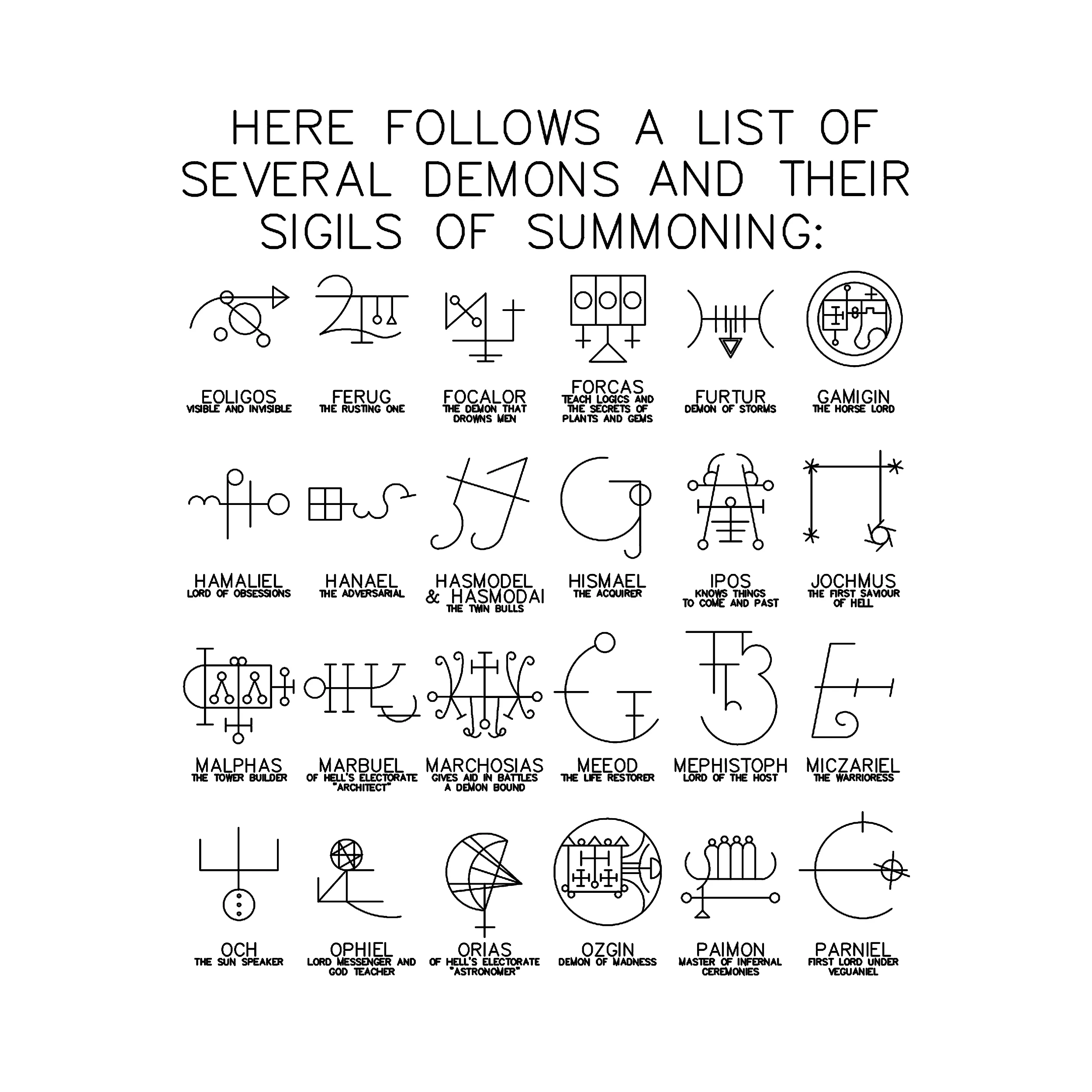 Several Demons And Their Sigils Slim Fit Tee