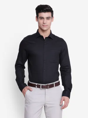 Solid Black Slim Fit Formal Shirt