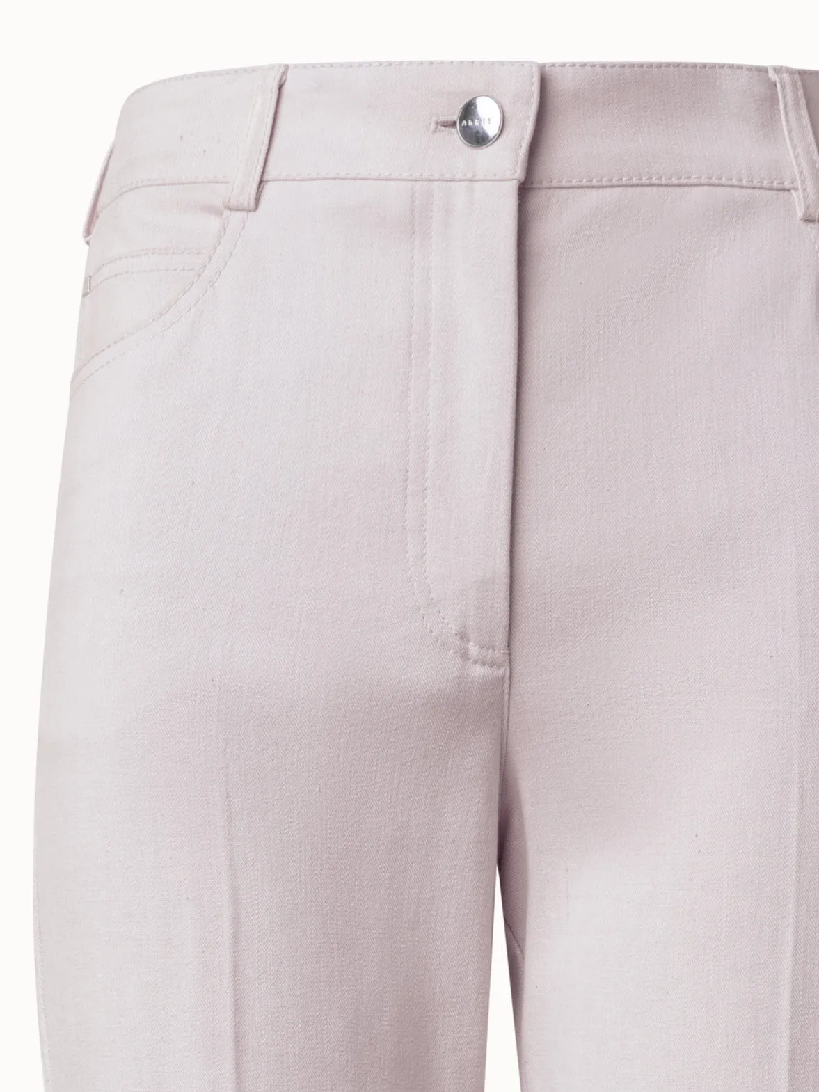Straight Cotton Denim Stretch Pants