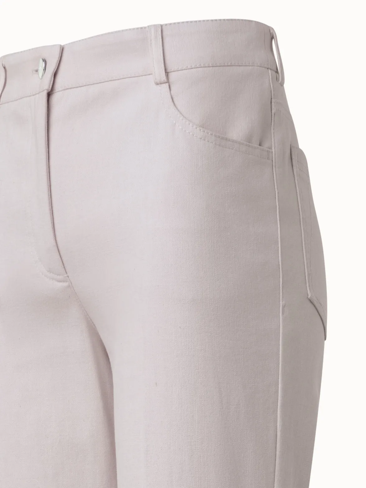 Straight Cotton Denim Stretch Pants
