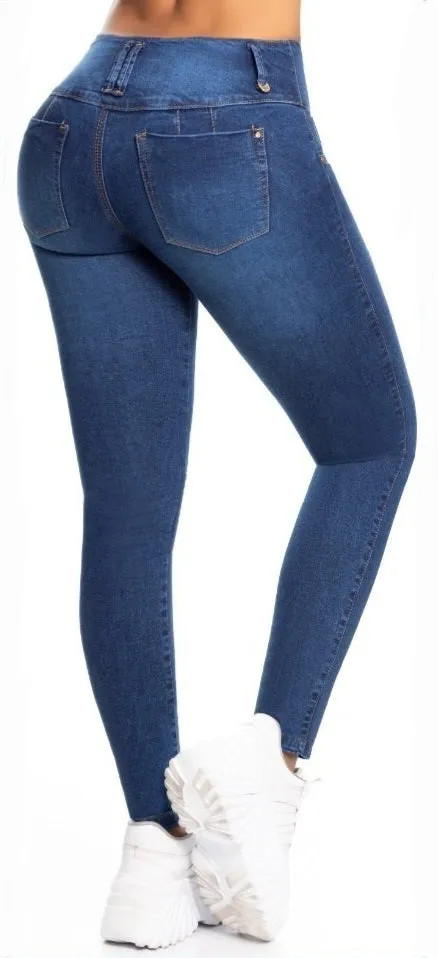 Tania Push Up Jeans - Mid Rise - Blue