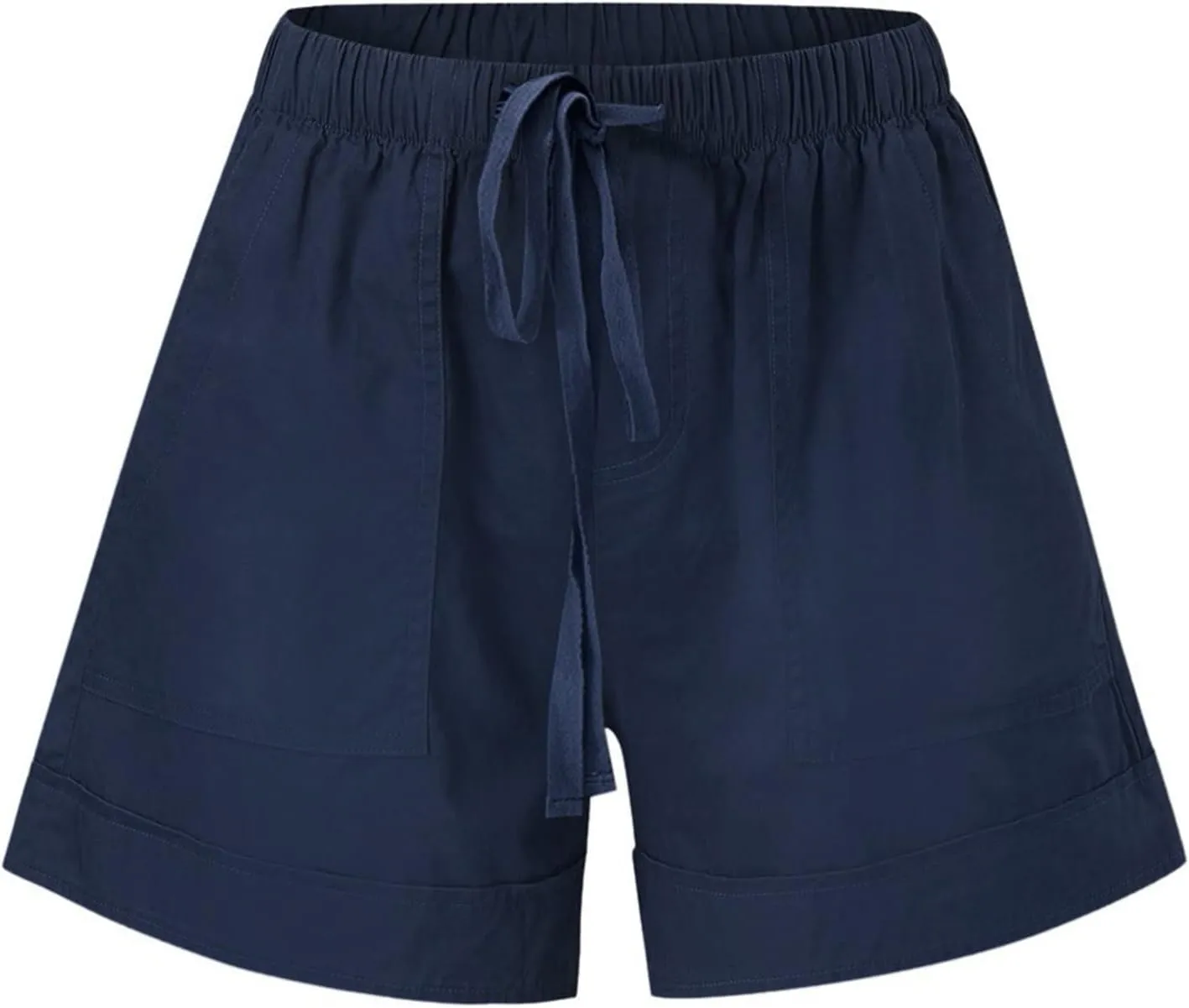 Women's Summer Shorts Casual Trendy Pockets Shorts Drawstring Elastic Waist Loose Short Pants Beach Vacation Outfits