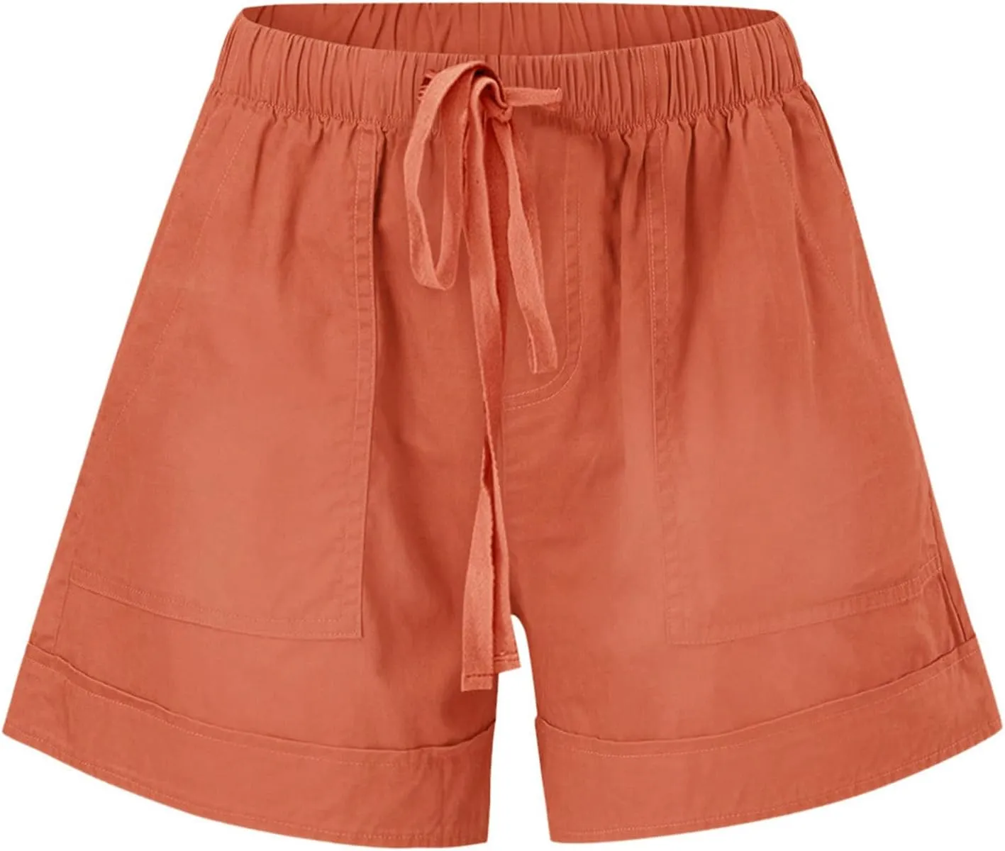 Women's Summer Shorts Casual Trendy Pockets Shorts Drawstring Elastic Waist Loose Short Pants Beach Vacation Outfits